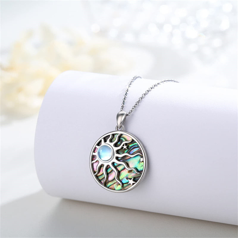 Minimalist Sun-Shaped Stainless Steel Necklace with Titanium Steel Pendant and Plated Finish for Unisex Daily Wear