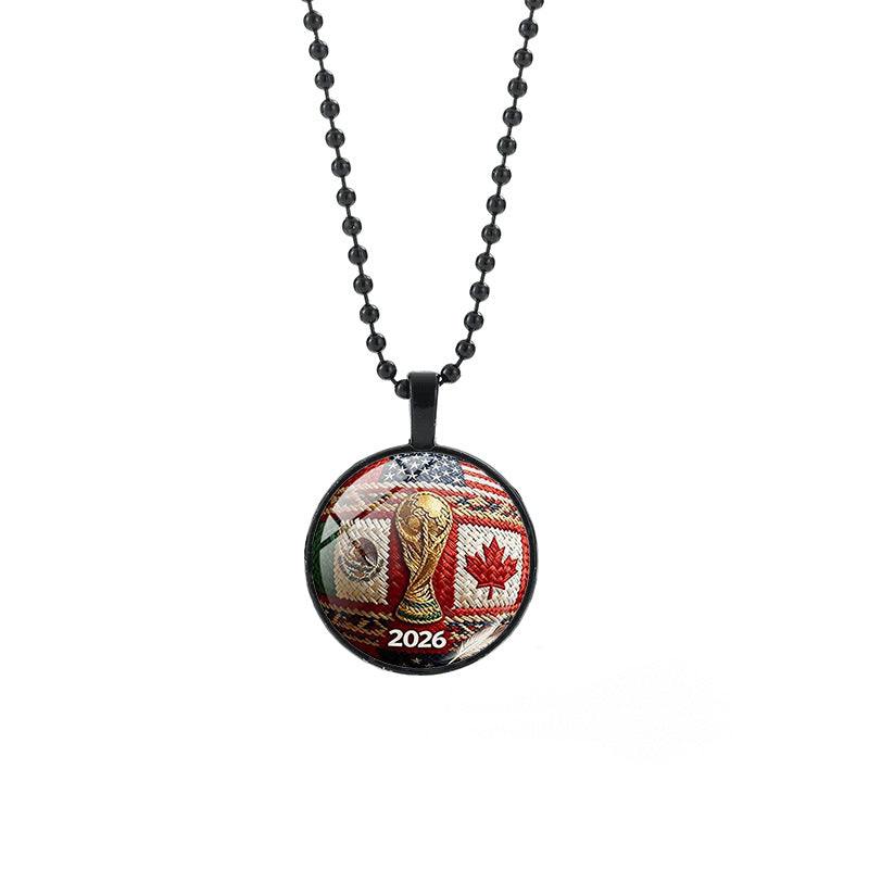 Collana girocollo con ciondolo tondo geometrico casuale in cristallo placcato in lega con catena a maglie forzate Unisex