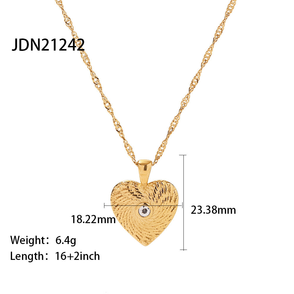 Minimalist Geometric Titanium Steel Pendant Stainless Steel Multi-layer Cable Chain Necklace for Women