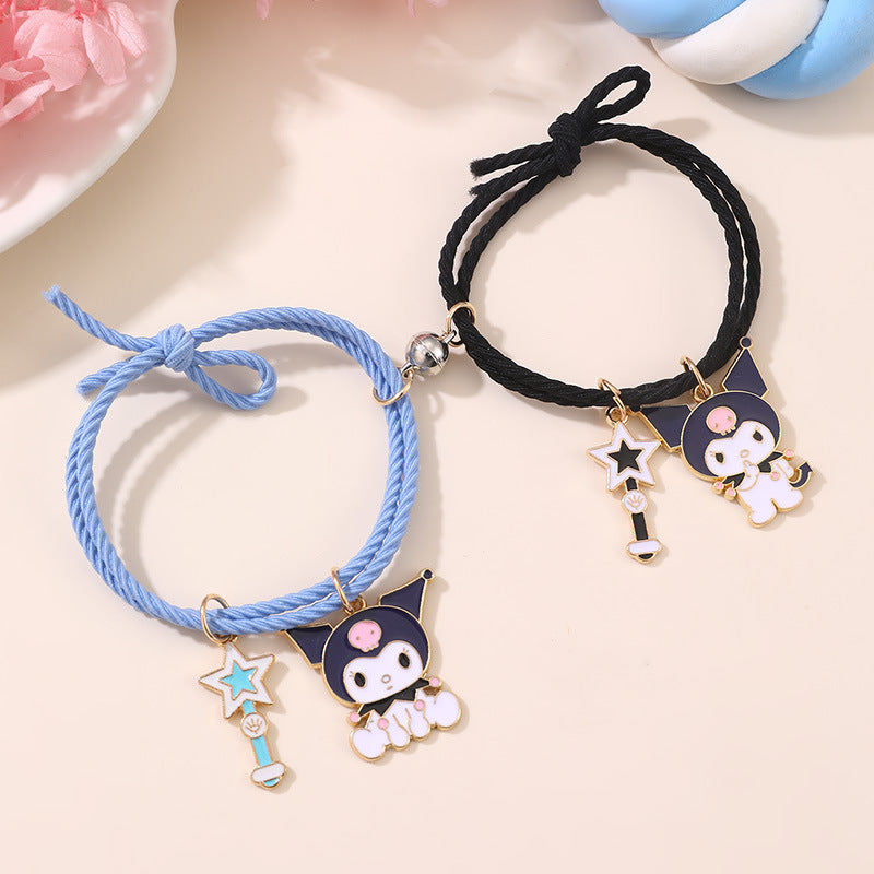 Set di braccialetti per bambini in resina fatti a mano con chiusura magnetica e design a forma di stella, regalo di compleanno per bambine