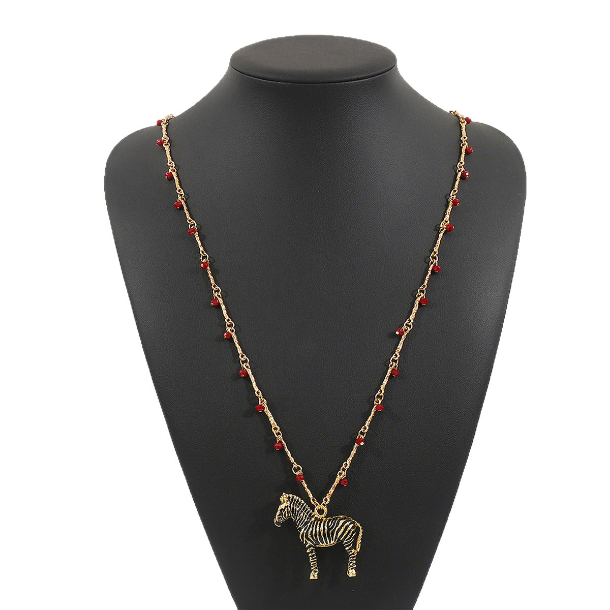 Collar con Colgante de Cebra Minimalista para Mujer de Aleación de Zinc con Acabado Esmaltado y Delicada Cadena para Clavícula