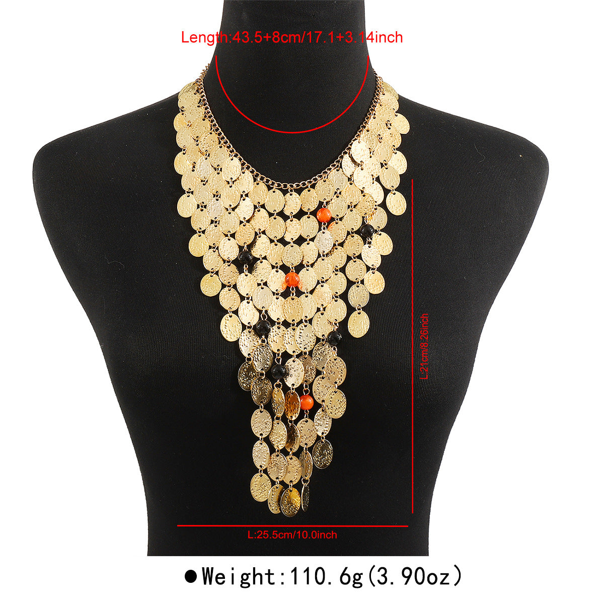 Collana con ciondolo geometrico retrò minimalista con catena in lega placcata per donna