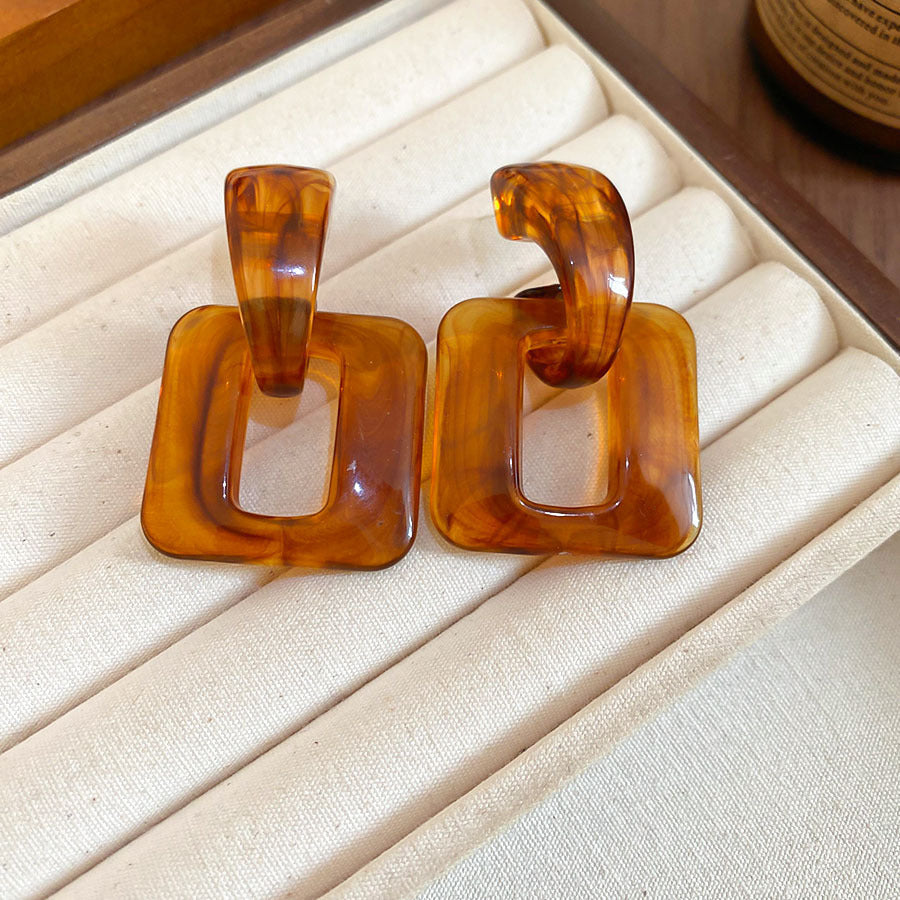 Orecchini a perno geometrici minimalisti in lega con placcatura in rodio da donna, gioielli per orecchie artistici di ispirazione vintage con perni in argento sterling 925