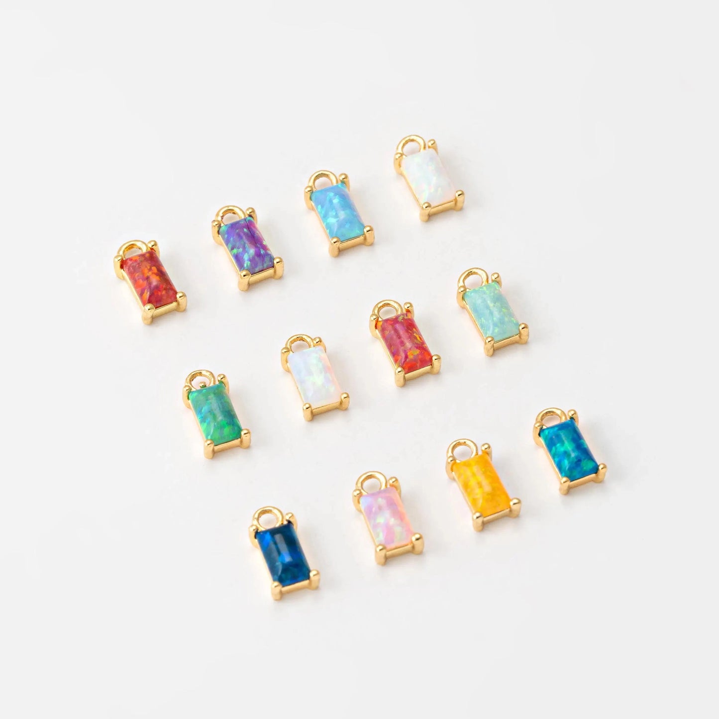 Colorful December Birthstone Square Cubic Zirconia Plated Stainless Steel Necklace