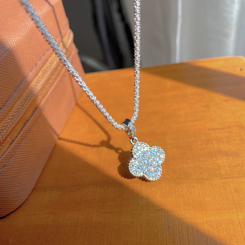 Sweet Sporty Animal Cubic Zirconia Pearl Pendant Titanium Steel Necklace for Unisex