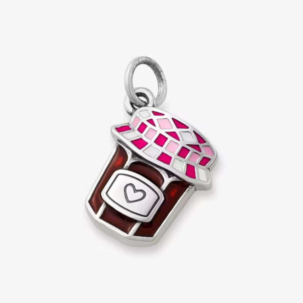 Colorful Geometric Brass Plated Necklace with Ice Cream Food Charms