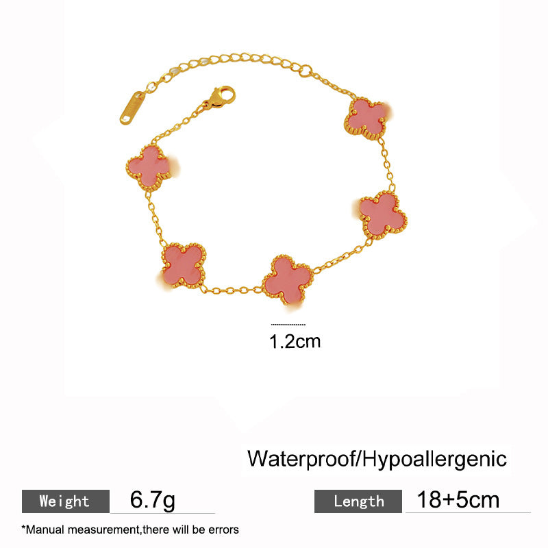 Minimalist Sweet Colorful Titanium Steel Plated Cable Chain Bracelet