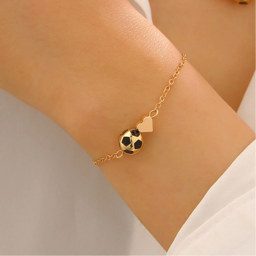 Collar deportivo geométrico de corazón de aleación de zinc chapado para mujer