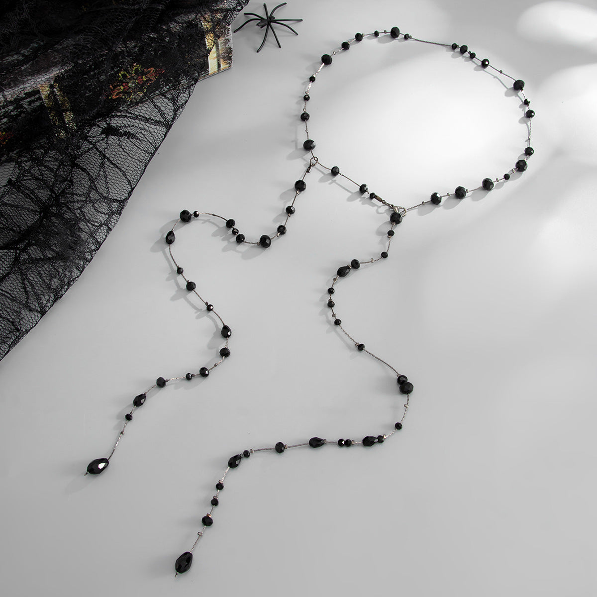 Gothic Crystal Plated Tassel Body Chain for Women