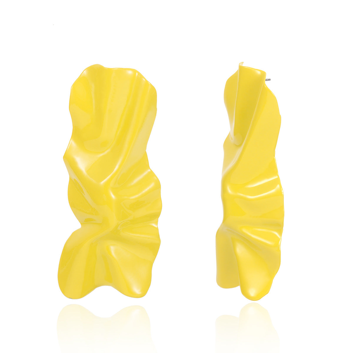 Geometric Textured Liquid Wave Earrings in Alloy with Electroplated Finish for Women