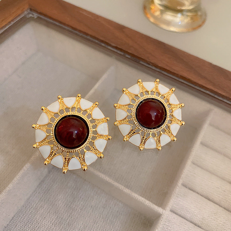 Vintage Pearl Drop Earrings with Gold Plating Stainless Steel Posts for Women