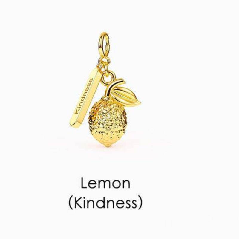 Elegant Geometric Tropical Fruit Charm Bar with Cubic Zirconia Brass and Titanium Steel Plated Necklace Bracelet for Unisex