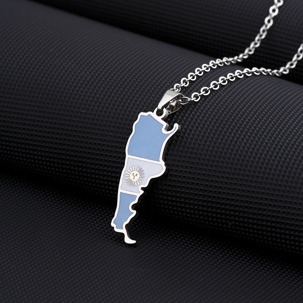 Collana Pendente Geometrica Minimalista in Acciaio Inox con Ciondolo in Acciaio al Titanio e Finitura Placcata, Unisex