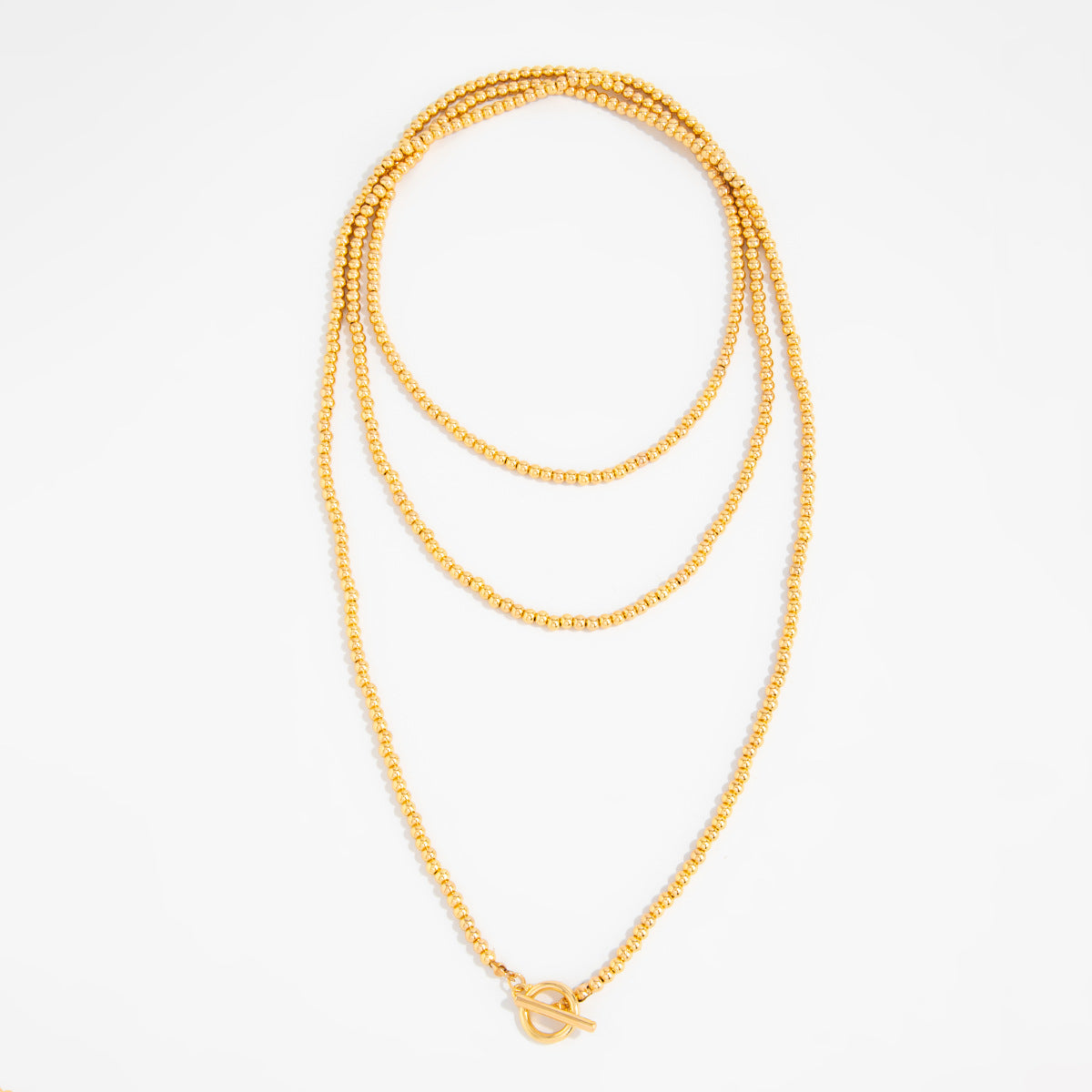 Minimalist Luxury Geometric Round Zinc Alloy Plated Alloy Y-Shape Multi-Layer Necklace for Women