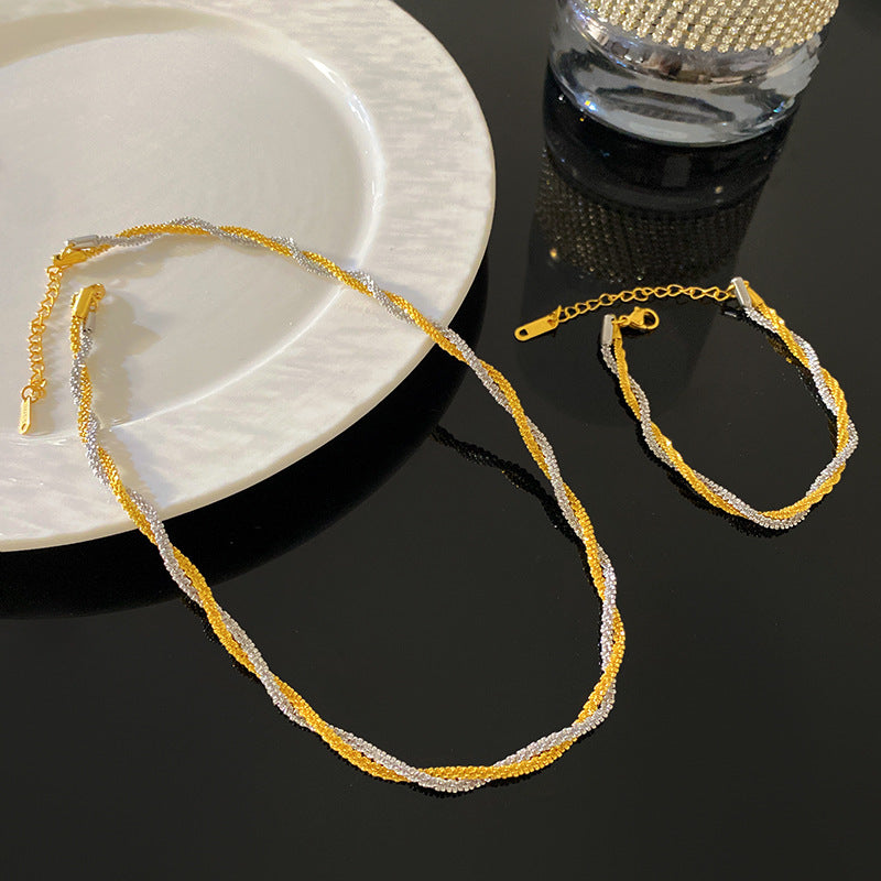 Minimalist Geometric Titanium Steel Rope Chain Necklace