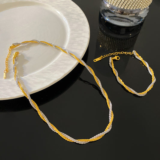 Minimalist Geometric Titanium Steel Rope Chain Necklace
