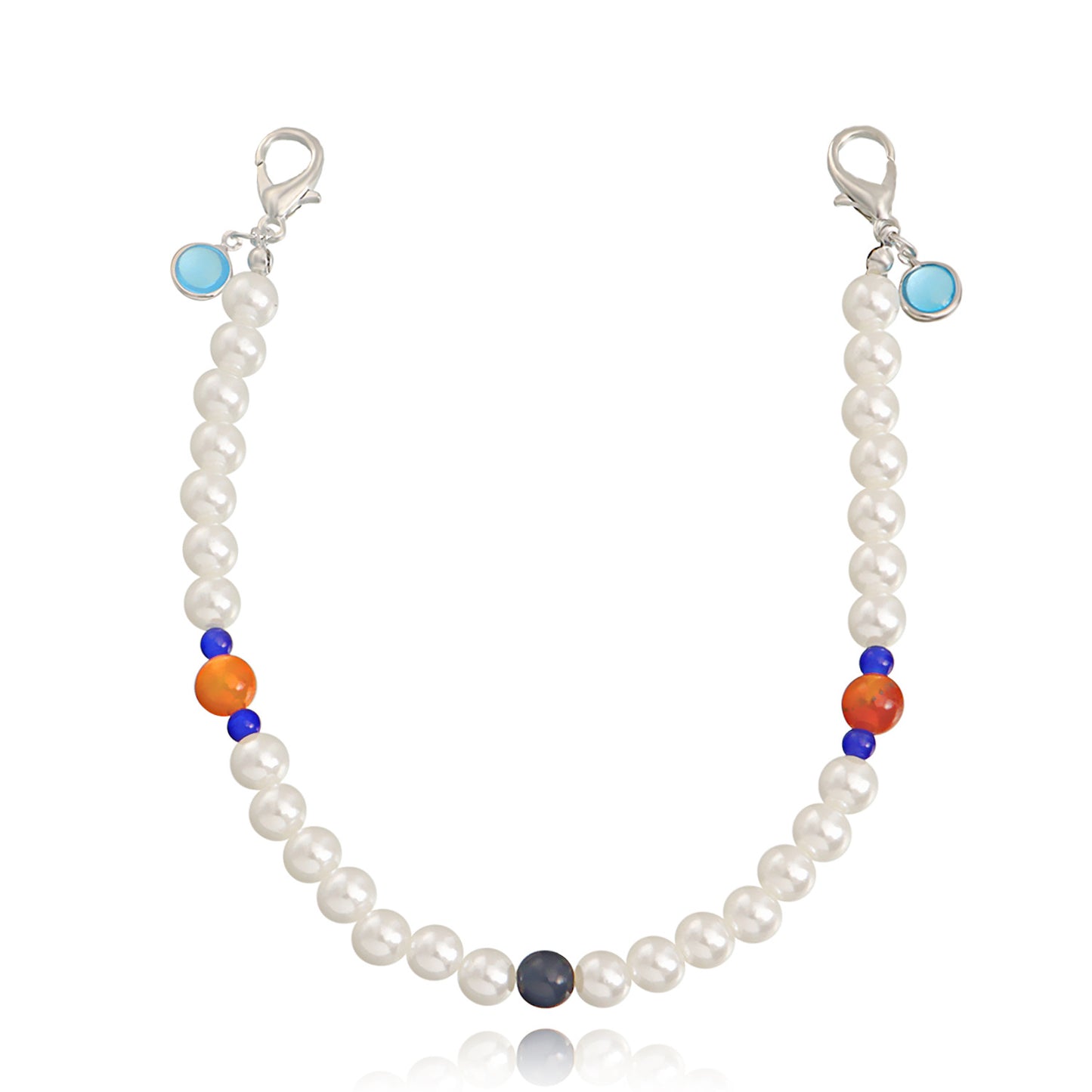 Hip-hop Punk Minimalist Geometric Alloy Anklet with Imitation Pearl and Colorful Beads Charm Bar
