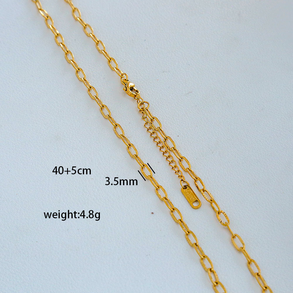 Ciondolo da donna con nappa, catena serpentina placcata in acciaio inossidabile, geometrico minimalista