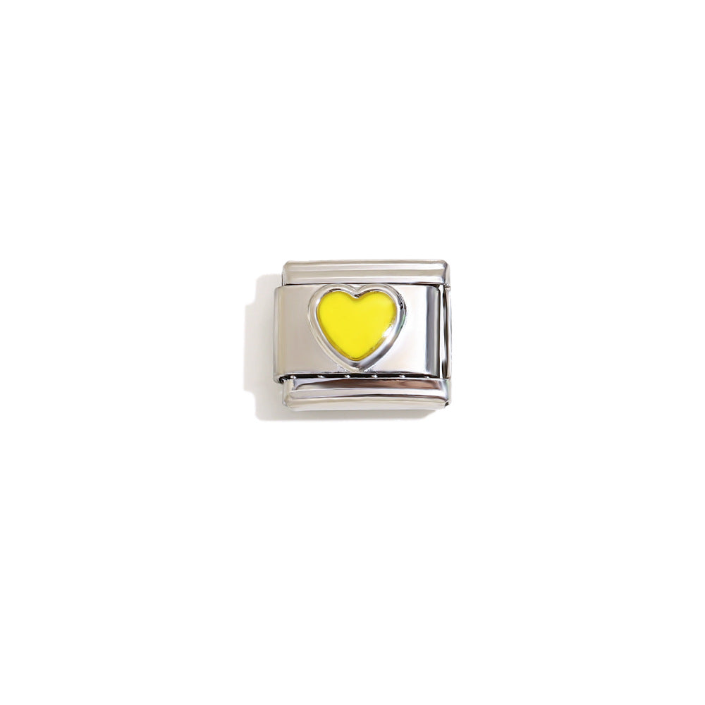 Elegant 18K Gold Plated Drip Oil Square Stainless Steel Charm Bar for Women