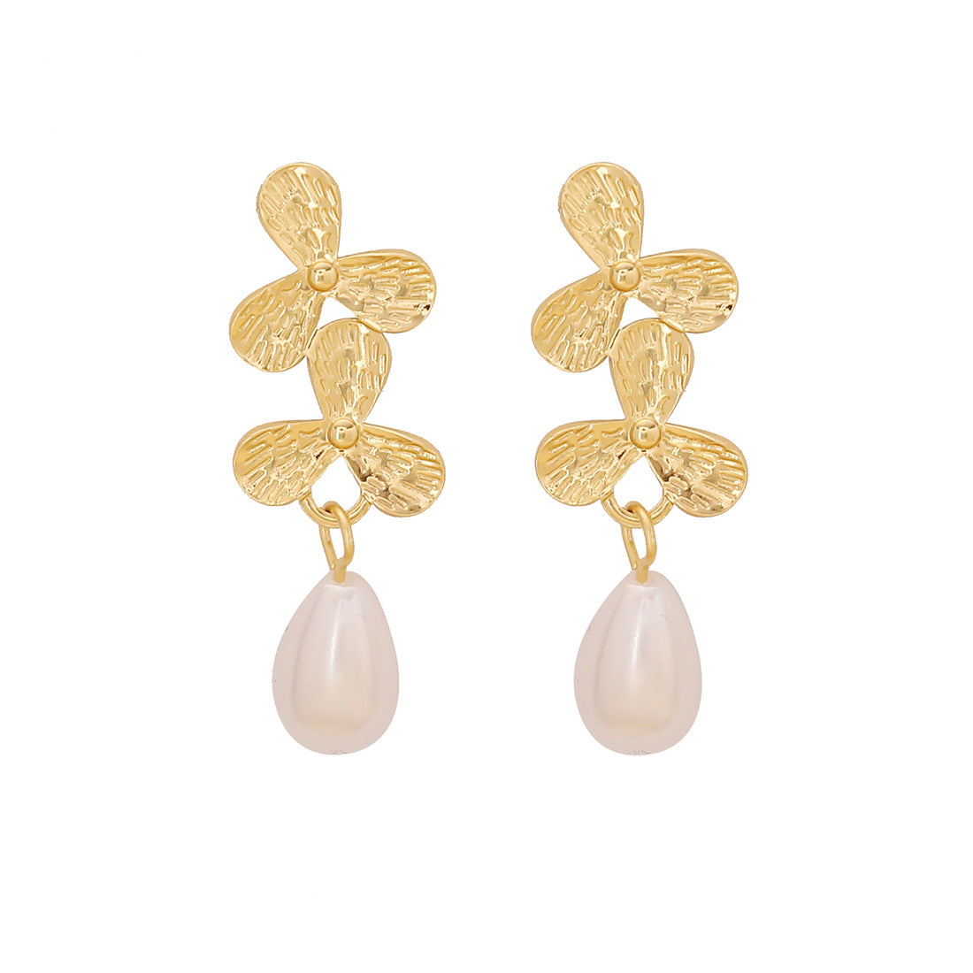 Minimalist Floral Stainless Steel Earrings for Women with Sunflower Motif and Plated Finish