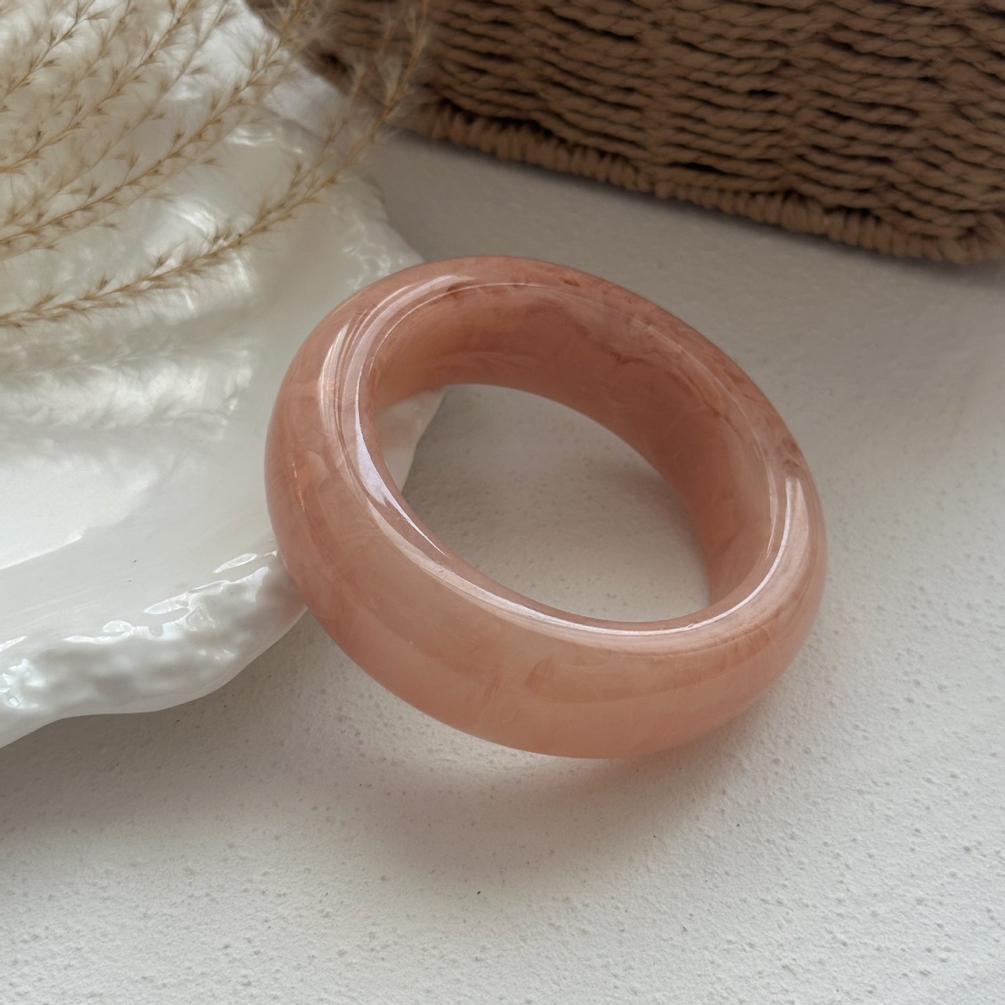 Bracciale placcato in resina acrilica geometrica vintage