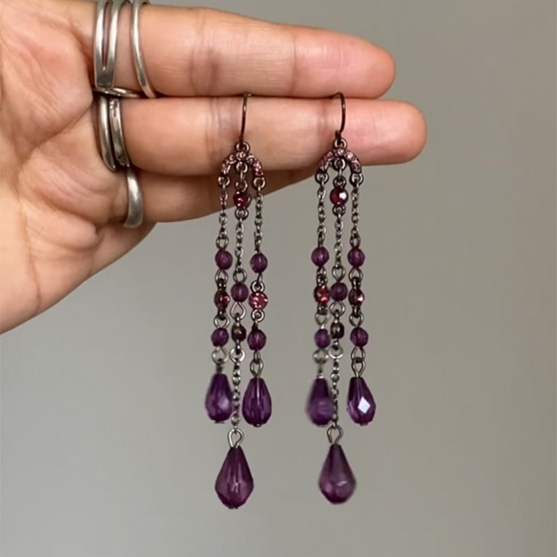 Eleganti Orecchini Pendenti Geometrici in Cristallo con Ganci in Acciaio Placcato per Donna, Gioielli di Moda Minimalisti Stile Lusso