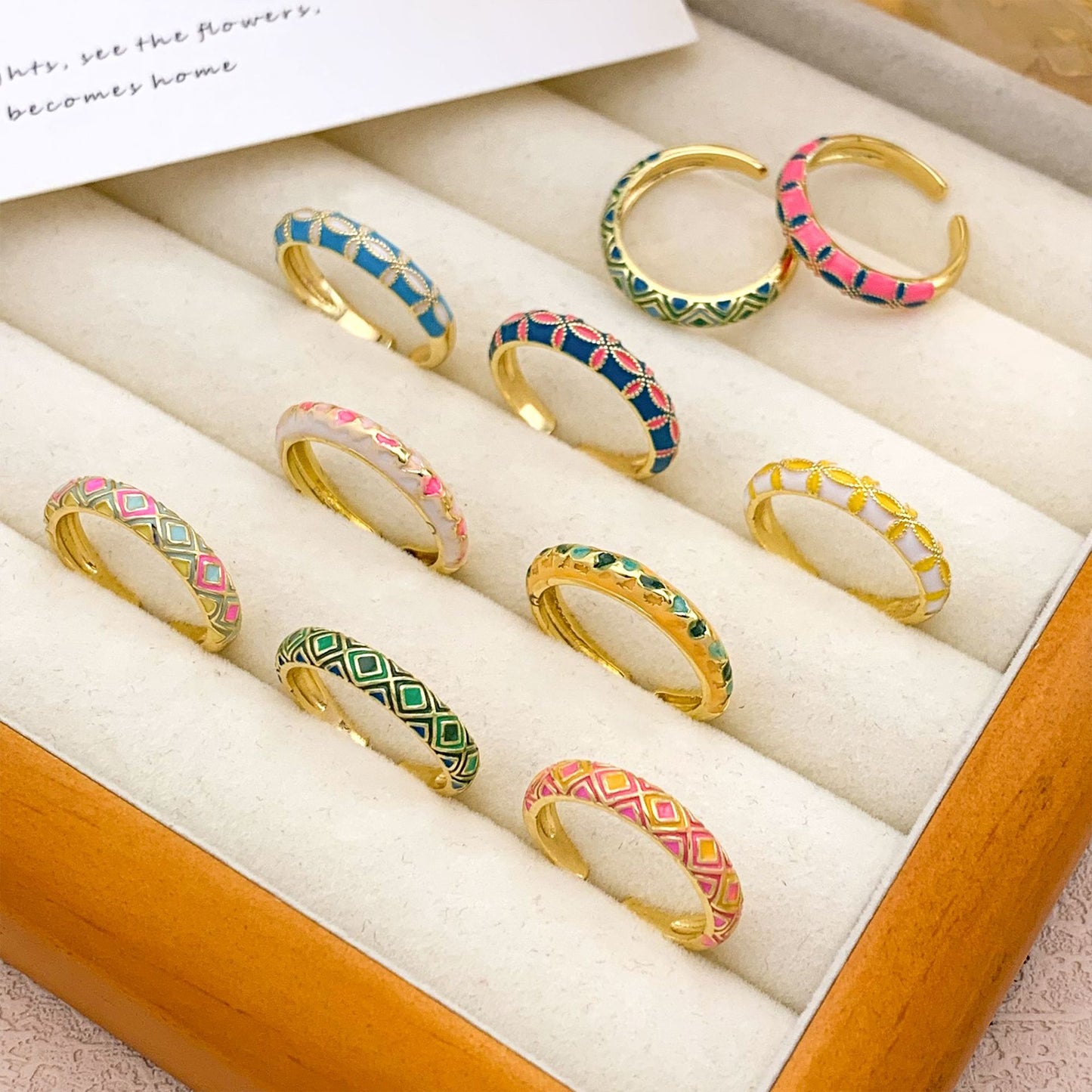 Bohemian Luxury Geometric Alloy Plated Ring for Women