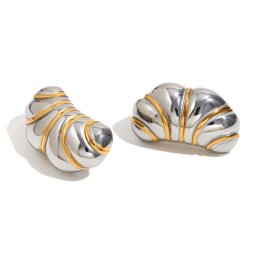 Pendientes Minimalistas Geométricos de Acero Inoxidable con Baño de Oro de 18K para Mujer