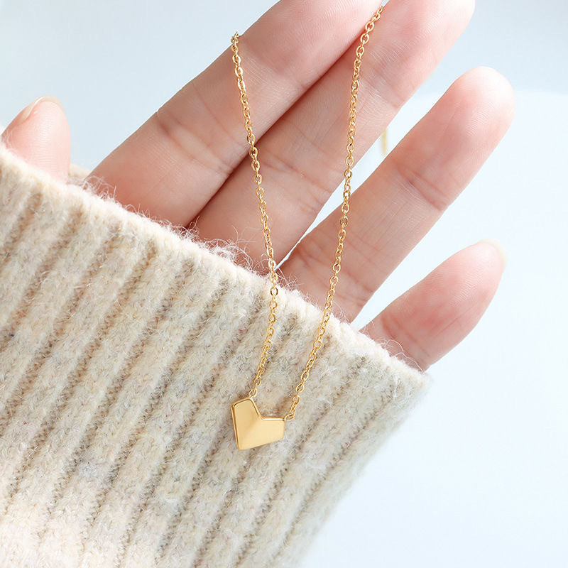 Minimalist Heart Titanium Steel Plated Necklace for Women