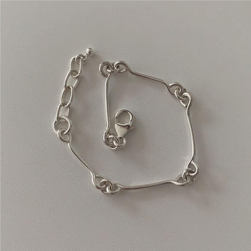 Minimalist 925 Sterling Silver Geometric Handmade Bracelet