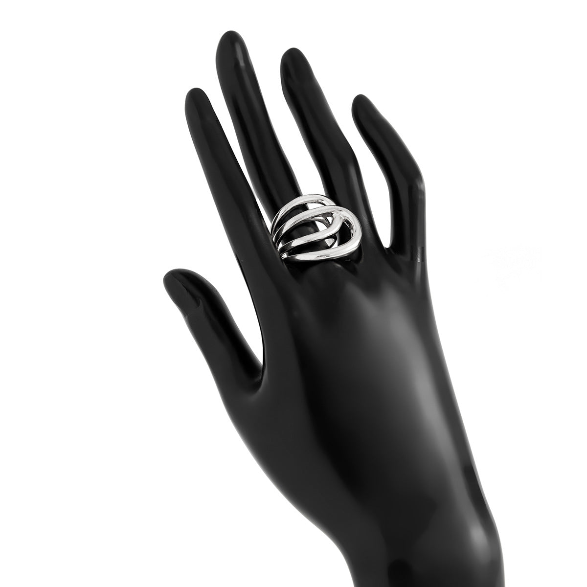 Minimalist Geometric Plated Zinc Alloy Ring for Women