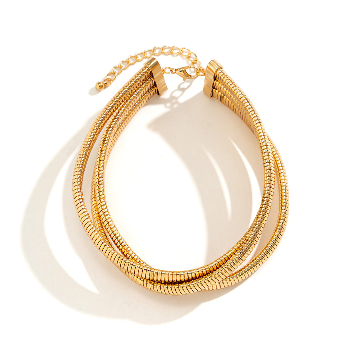Minimalist Geometric Alloy Stainless Steel Snake Chain Choker Necklace for Women