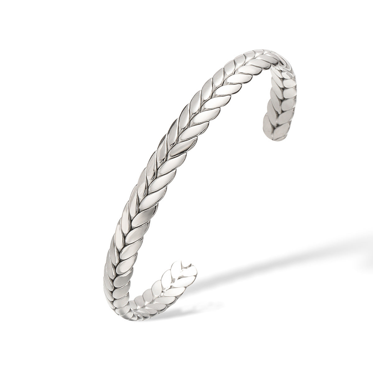Bracciale Rigido Aperto Geometrico Minimalista da Donna in Acciaio Inox con Placcatura Oro 18K