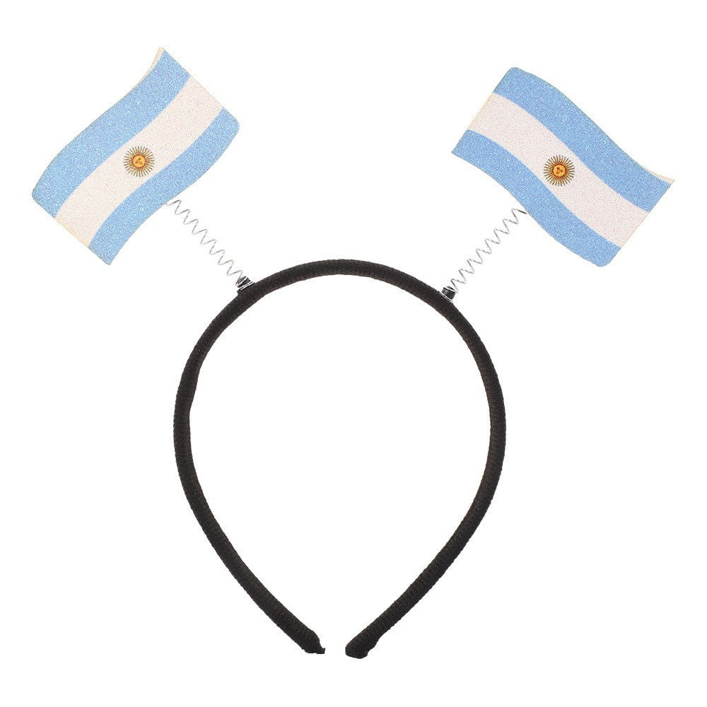 Fascia per capelli con bandiera nazionale in plastica dal design moderno e minimalista, per tifosi, feste e decorazioni, unisex