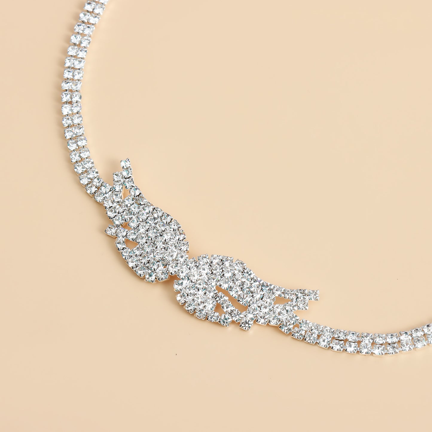 Geometric Angel Wing Anklet in Alloy with Full Rhinestone Inlay for Women