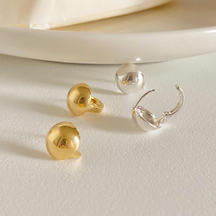 Minimalist Sweet 925 Sterling Silver Round Geometric Earrings