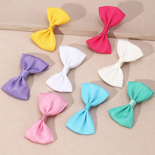 Sweet Kawaii-Inspired Knit Hair Clip Set for Girls with Geometric Shape and Elsa Princess Design, Handmade Fabric Duckbill Clips