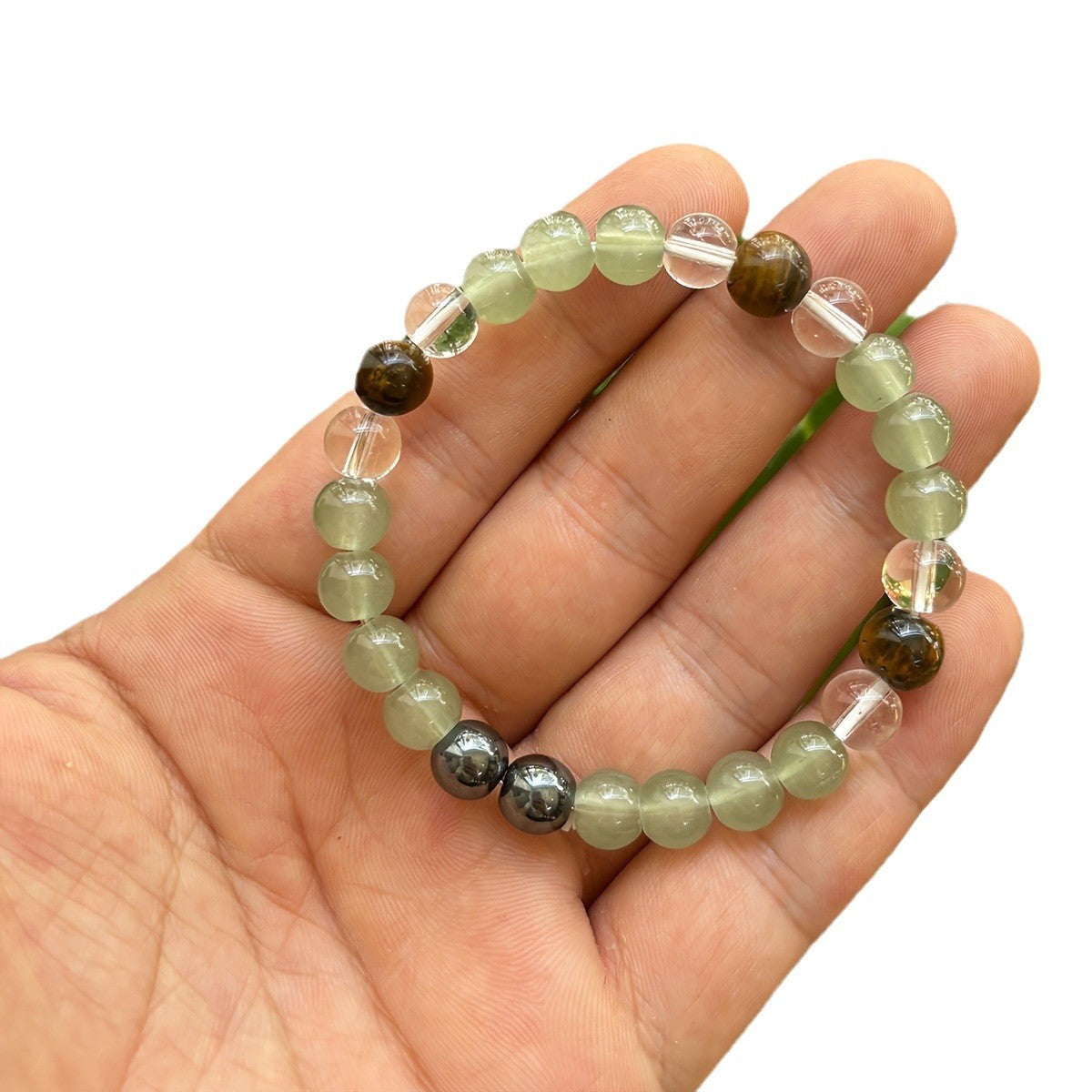 Elegant Casual Geometric Crystal Bracelet Unisex 8mm Beaded Hand Jewelry