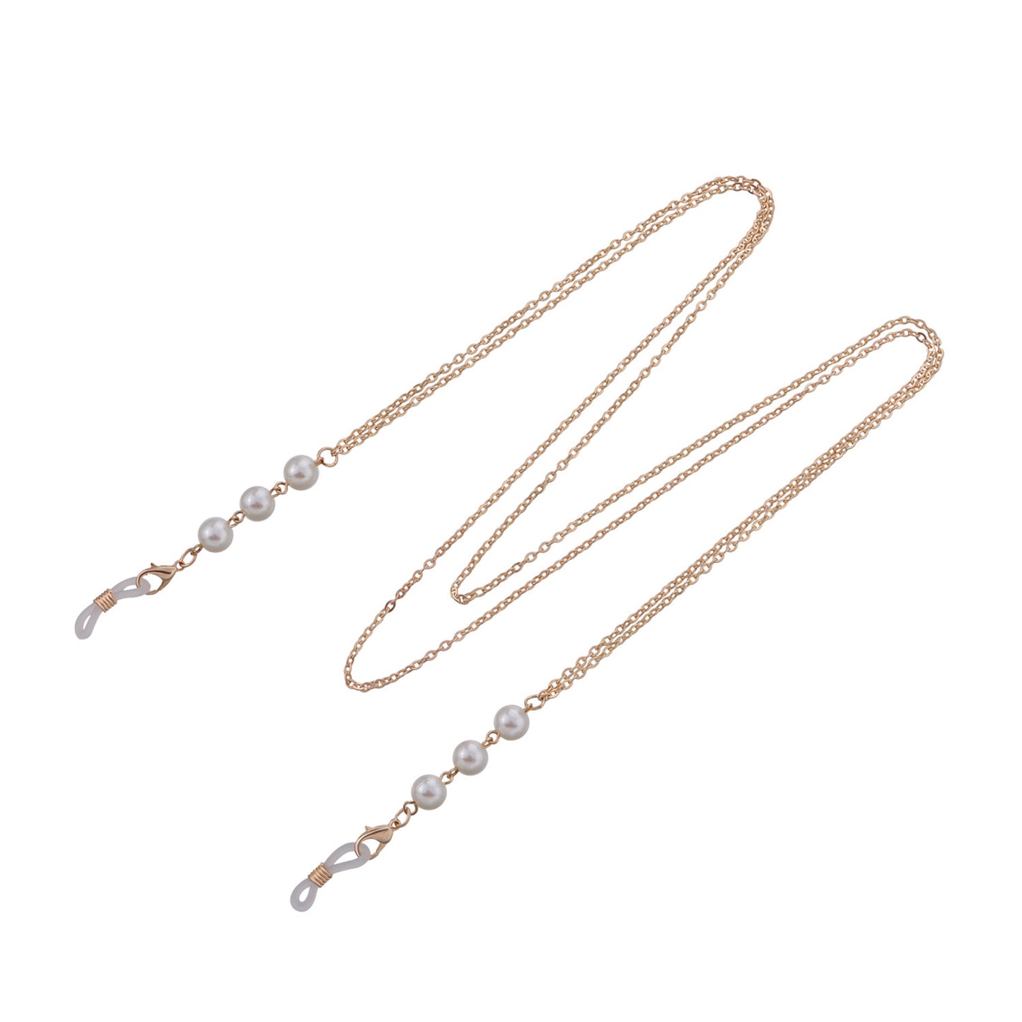 Minimalist White Pearl Alloy Eyewear Chain for Women