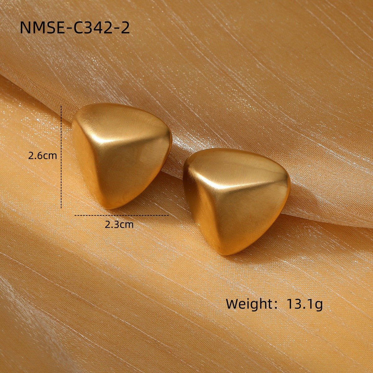 Orecchini minimalisti in acciaio al titanio a forma di cuore con placcatura in oro 18 carati da donna