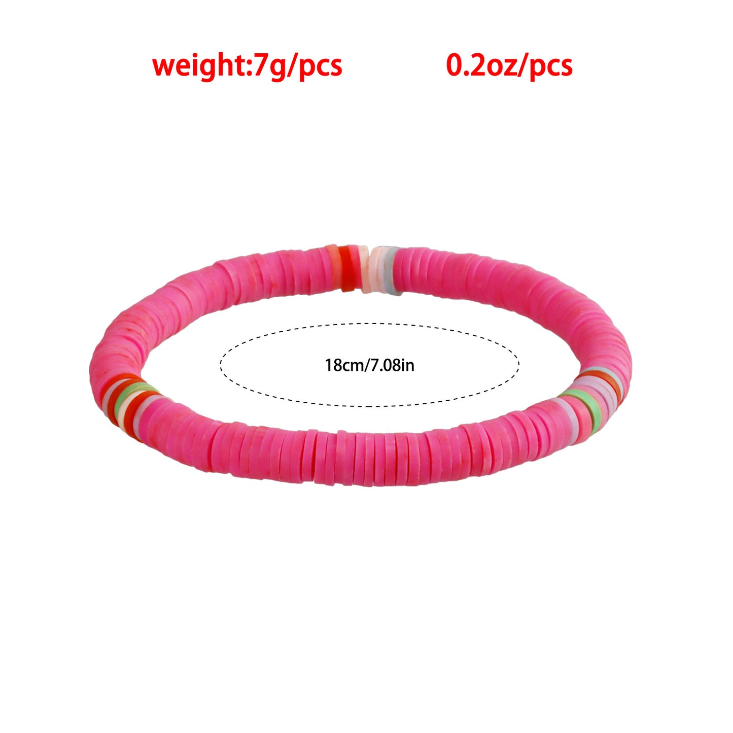 Ins Style Geometric Polymer Clay Letter Bracelet Set for Women with Plated Finish in Vibrant Red Tones