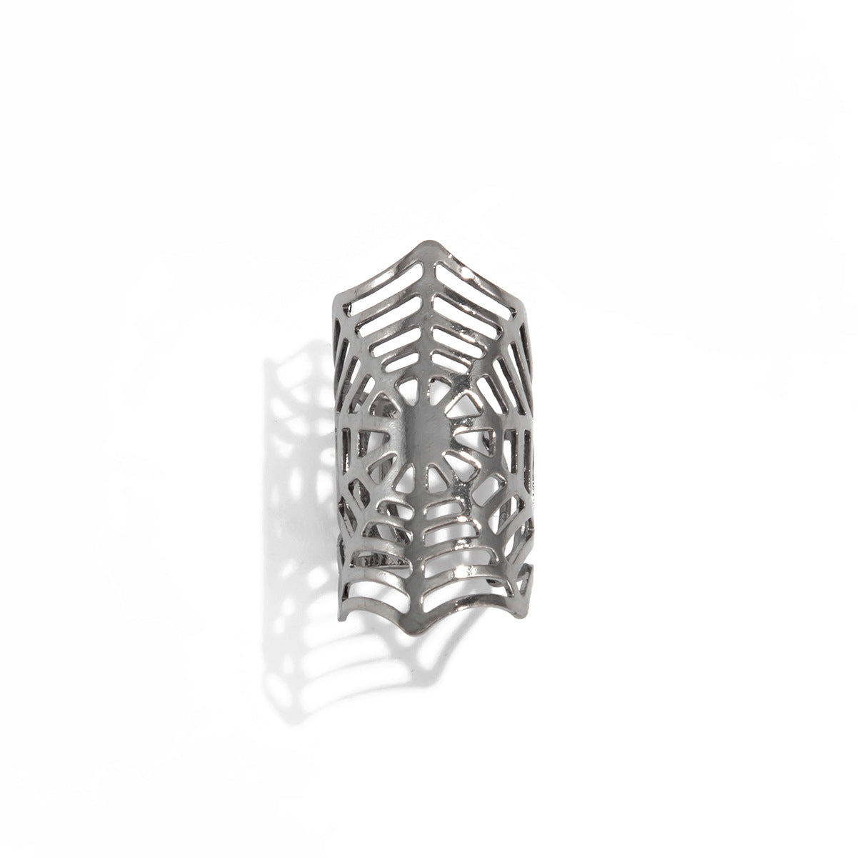 Gothic Sweet Punk Spiderweb Geometric Ear Cuffs for Women with Electroplated Metal Finish