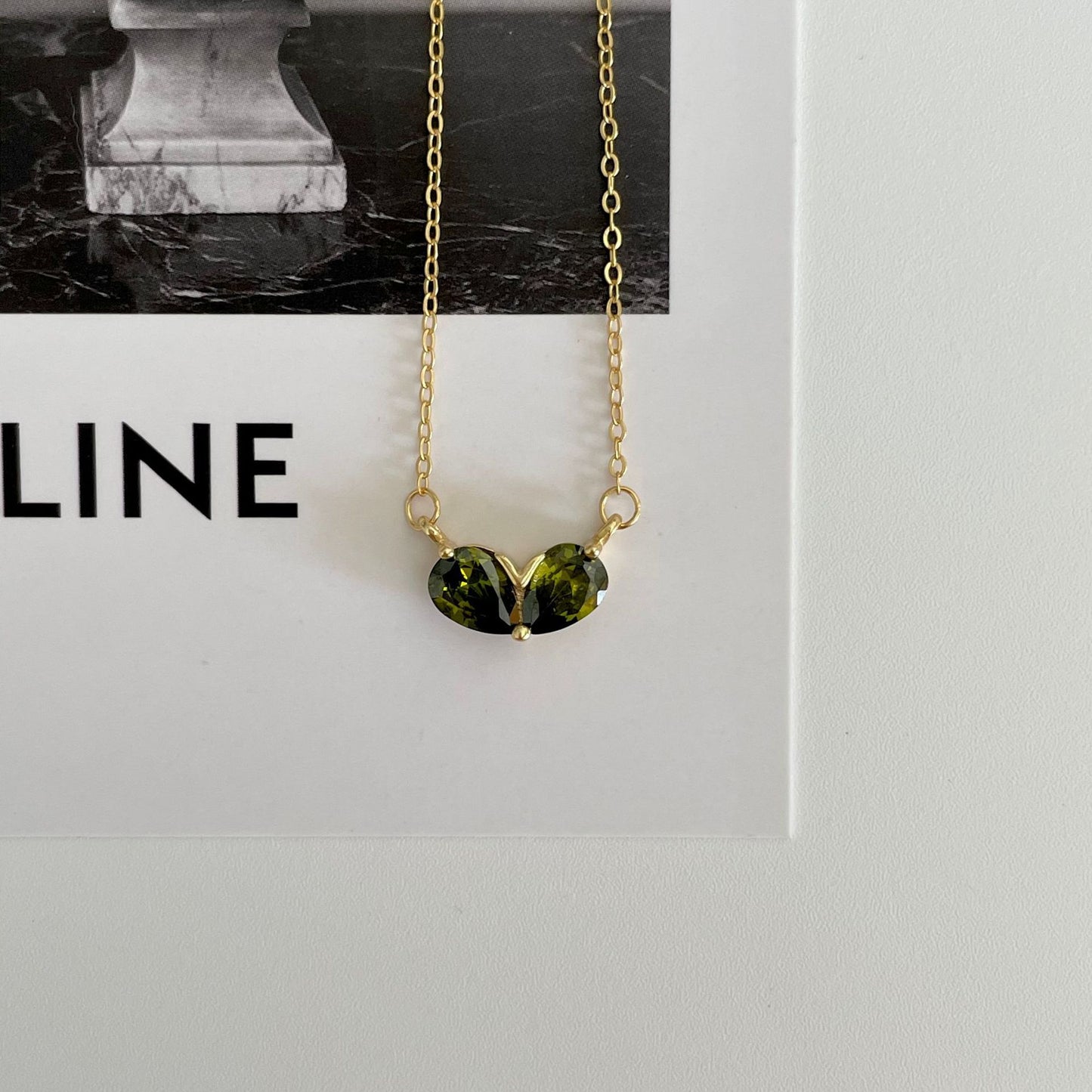 Geometric Triangle Pendant Necklace in 925 Sterling Silver with Knotted Chain