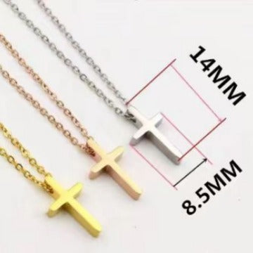 Original Design 18K Gold Plated Cross Pendant Necklace Titanium Steel O-Chain Unisex Jewelry