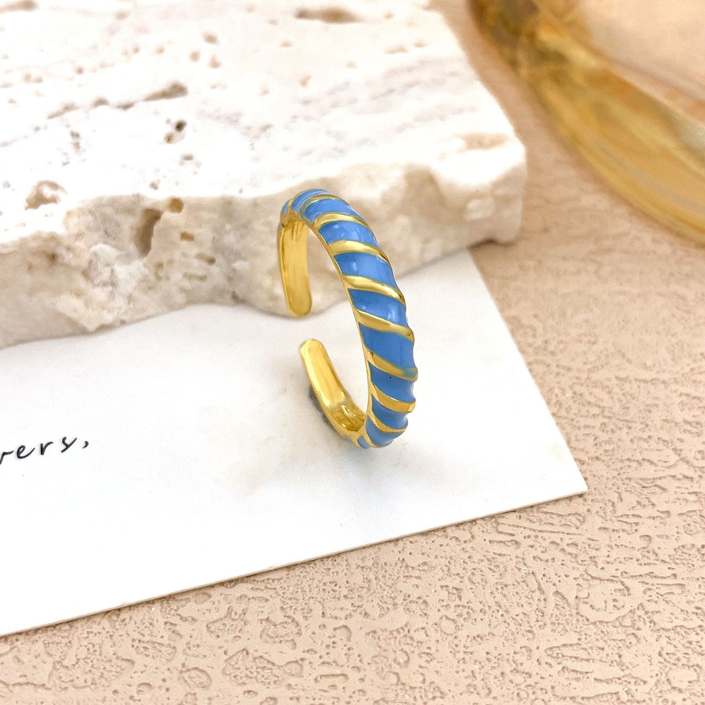 Minimalist Luxury Geometric Open Ring Alloy Gold Plated Women's Jewelry