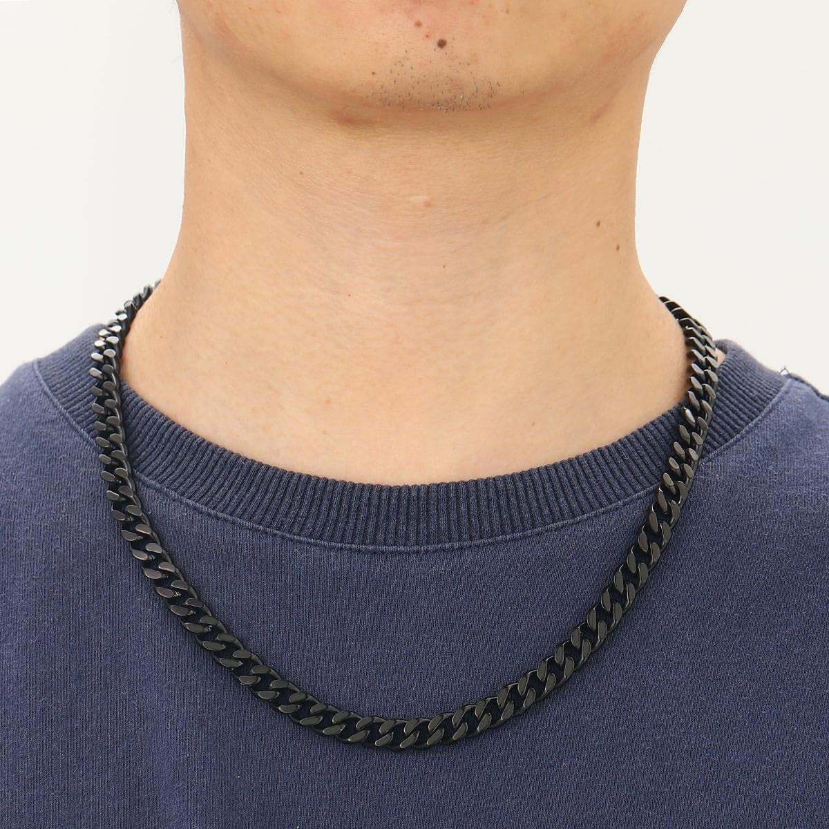 Men's Geometric Cuban Chain Necklace in Stainless Steel with Electroplating Finish for Everyday Wear