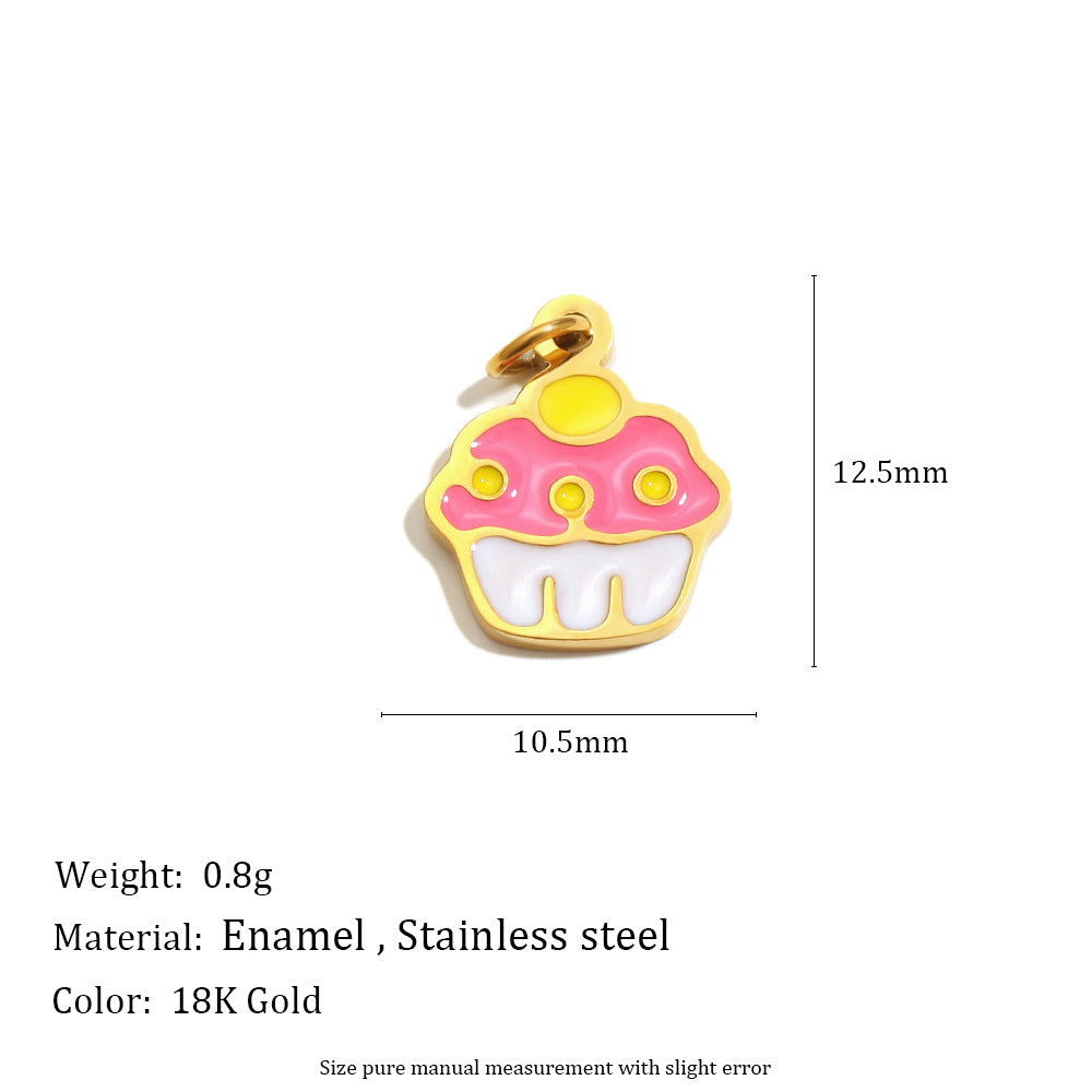 18K Gold Plated Stainless Steel Bow Star Charm Bar for Women