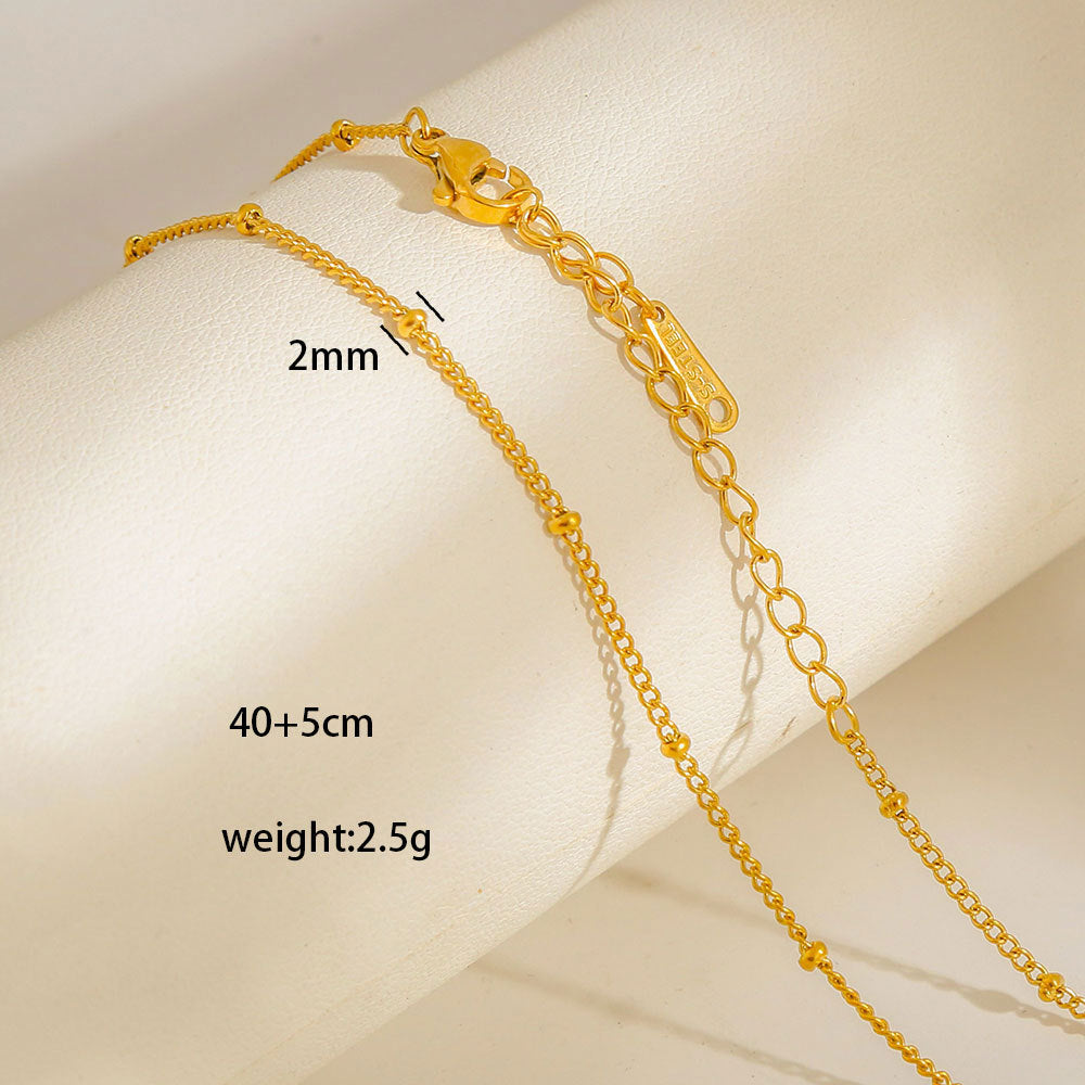 Collana con Ciondoli Geometrici Minimalisti in Acciaio al Titanio Placcato con Nappe, Charm Fai da Te per Donne