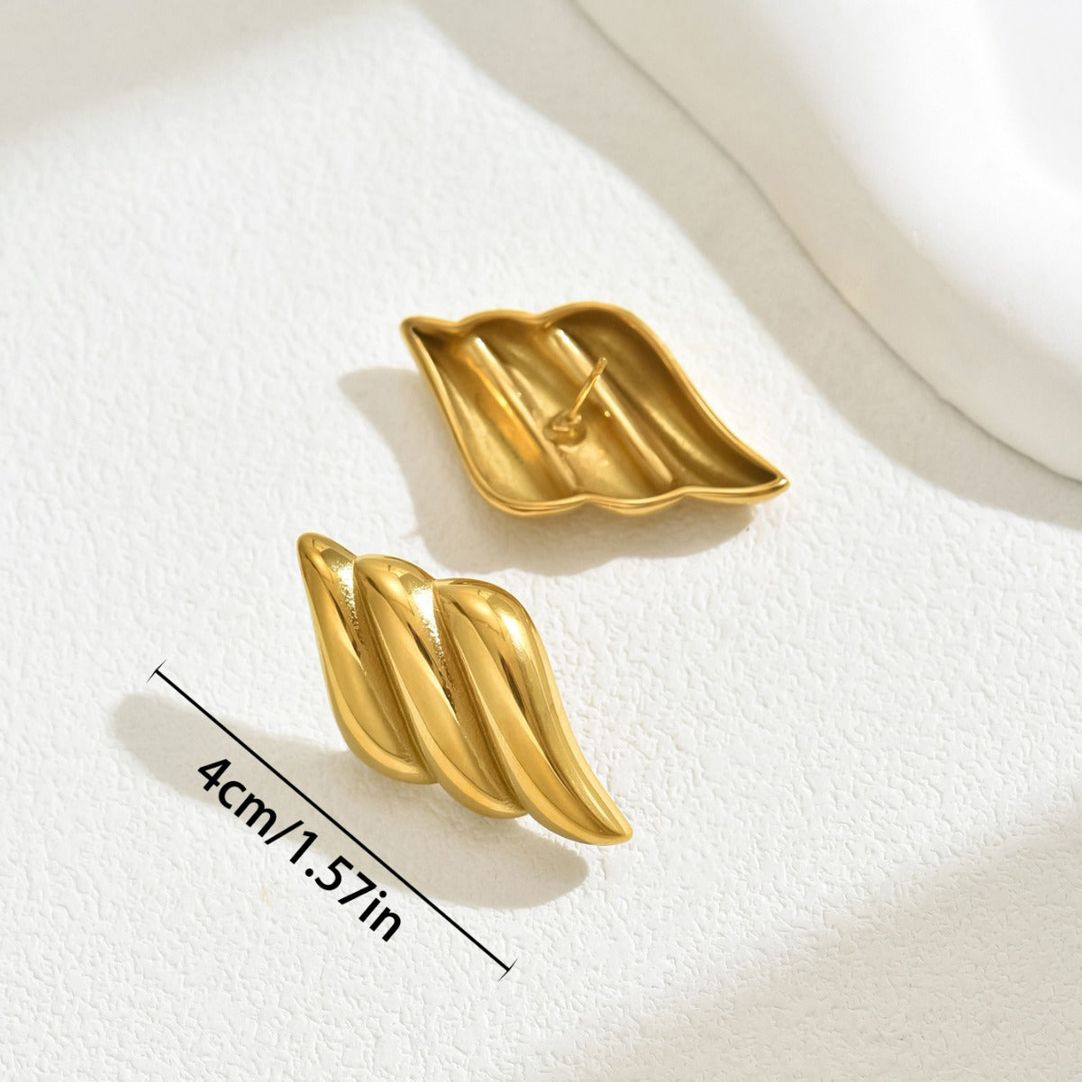 Orecchini a tre livelli geometrici minimalisti da donna Orecchini a perno in acciaio inossidabile placcati in rame Abbigliamento da ufficio alla moda