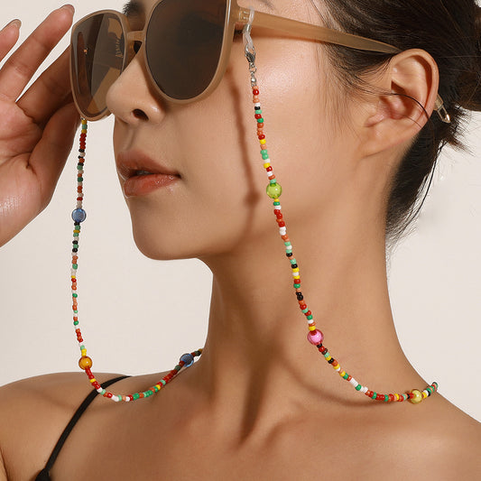 Minimalist Colorful Acrylic Round Bead Eyewear Chain for Women